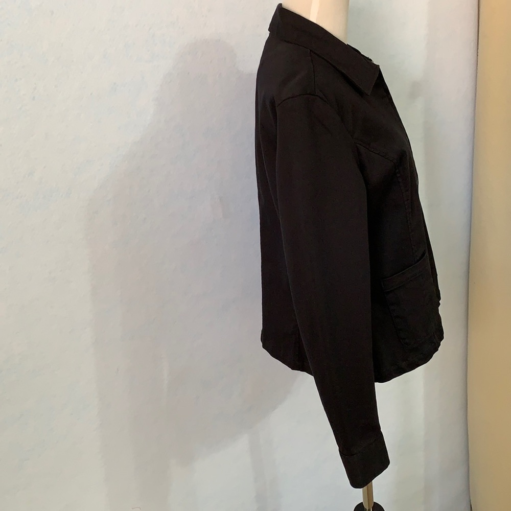 Chamonix Solid Black Zip Up Blazer Jacket - image 4